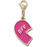 Pink Glitter BFF Charm Left Jibbitz Shoe Charm - Crocs