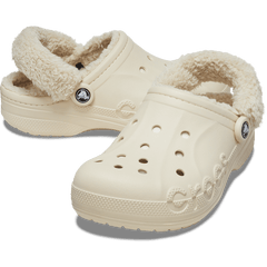 Baya Lined Fuzz-Strap Clog - Crocs