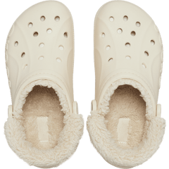 Baya Lined Fuzz-Strap Clog - Crocs